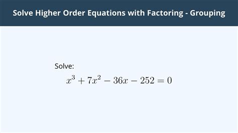 Solve Higher Order Equations With Factoring Grouping 4 Youtube