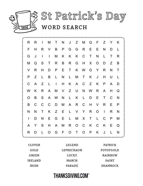 Saint Patrick Day Word Search