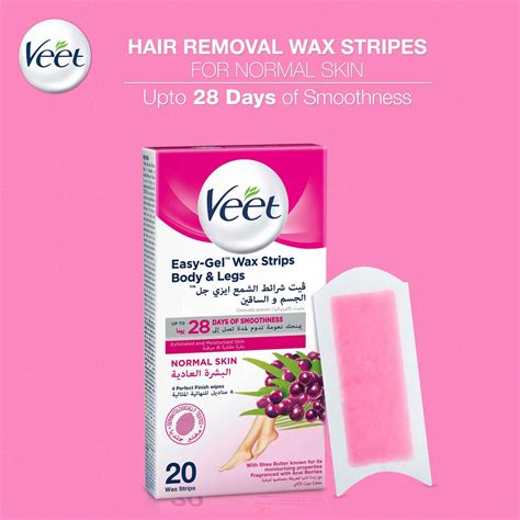 Veet Hair Removal Cold Wax Strips Normal Skin 20 Pcs Online At Best