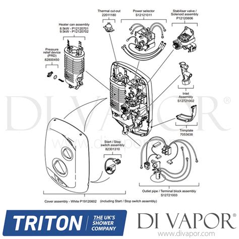 Triton Zante 4 Electric Shower Spare Parts Tr Dv 774