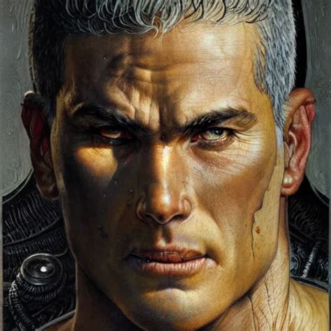 Guts From Berserk Closeup Portrait Art By Norman Stable Diffusion