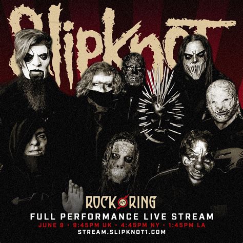 Slipknot on Twitter: "Watch our full performance LIVE at Germany's @rockamring this Sunday, June ...