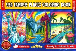 USA Famous Places Coloring Book Graphic By Geniousify Creative Fabrica