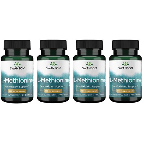 Swanson L Methionine 500 Mg 30 Caps 4 Pack Walmart