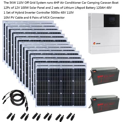 Solar Kit Komplett Kw W V V Pv Panel W Lifepo Lithium