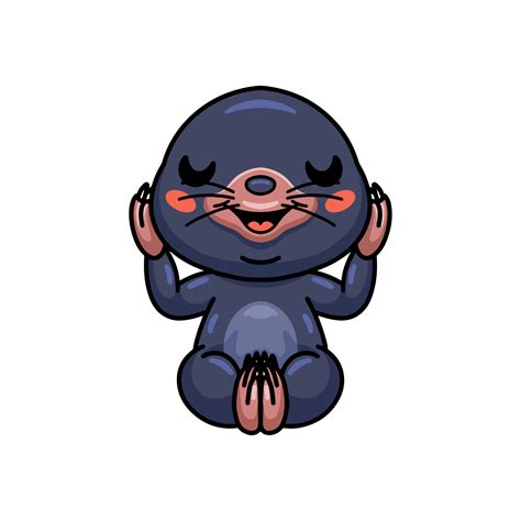 Cute little mole cartoon sitting 13548463 Vector Art at Vecteezy