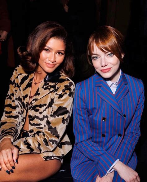 With Emma Stone At The Louis Vuittons Fw23 Show In Paris Rzendaya