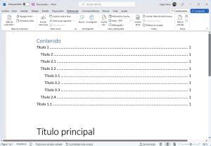 C Mo Hacer Una Tabla De Contenido En Word