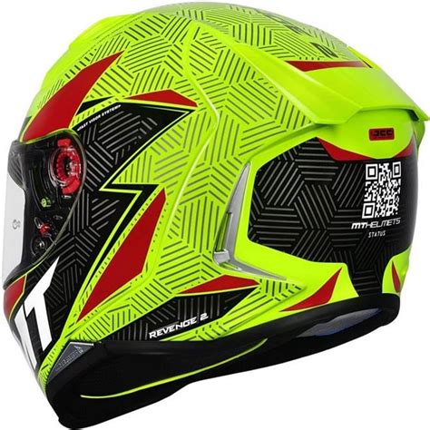 Capacete Mt Revenge Status Amarelo Vermelho Fluor Grid Motors