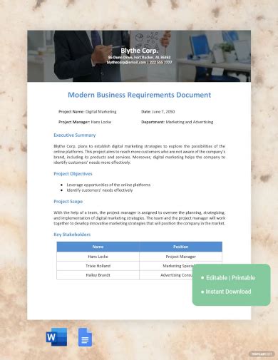 Free Sample Business Document In Ms Word Pdf