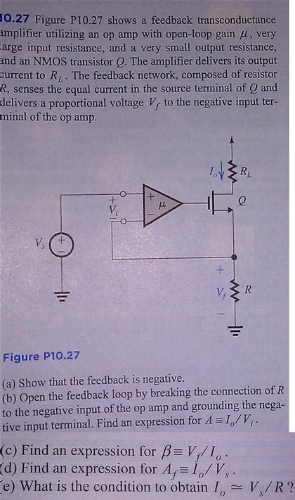 Solved Figure P1027 Shows A Feedback Transconductance