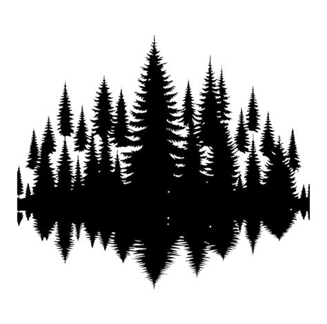 Premium Vector Pine Tree Forest Fir Trees Silhouette