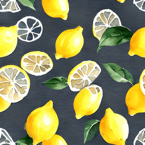 Watercolor Lemons Pattern Creative Fabrica