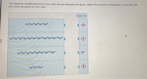 Solved The electron configurations for four main-group | Chegg.com