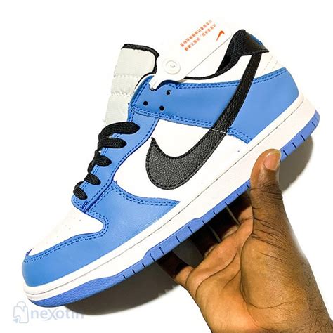 Nike SB Dunk Low Pro Blue Black & White Sneakers - Nexotin.com