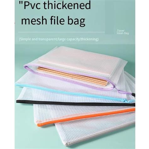 12pcs A4 Plastic Zip Wallets A4 Zip Lock Bags Document Folders Mesh