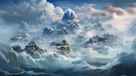 Premium AI Image | A huge painting of an icy waterfall UHD wallpaper