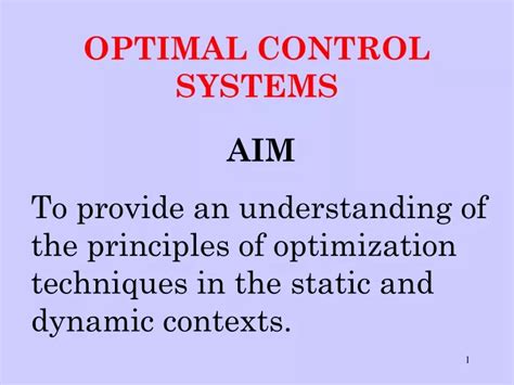 Ppt Optimal Control Systems Powerpoint Presentation Free Download Id9519198