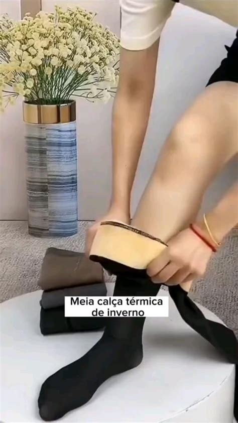 Meia Cal A T Rmica Forrada Peluciada Transl Cida De L Feminina Super