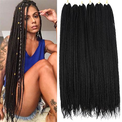 Buy Box Braids Crochet Hair Inch Prelooped Crochet Braids Strands