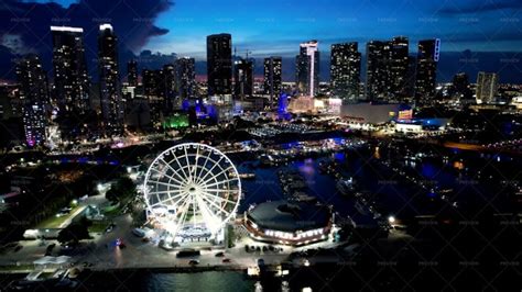 Miami City At Night - Stock Photos | Motion Array