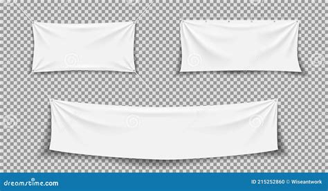 Fabric Banner White Textile Banner Hanging Stretch Cloth Flag