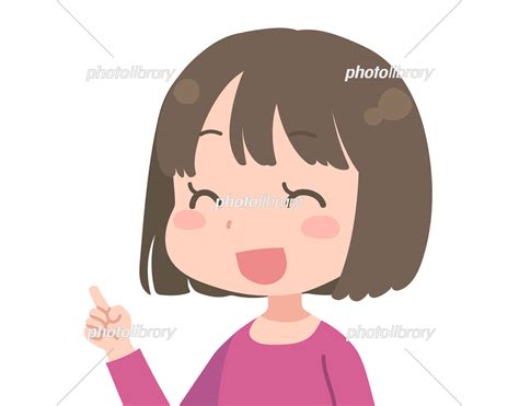 笑顔で人差し指を立てている女性指さし イラスト素材 6994765 フォトライブラリー Photolibrary