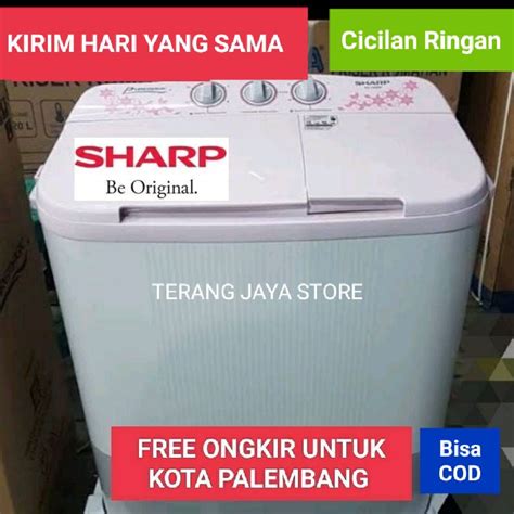 Jual MESIN CUCI 2 TABUNG SHARP 8KG LOW WATT EST80MW EST 80 MW EST 80MW