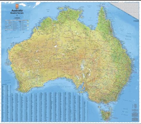 Australia Road And Terrain Map Hema Laminated Maps Books And Travel Guides