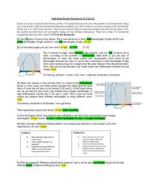 PSYC 230 Homework 9 PSYC 230 UIUC Individual Review Homework