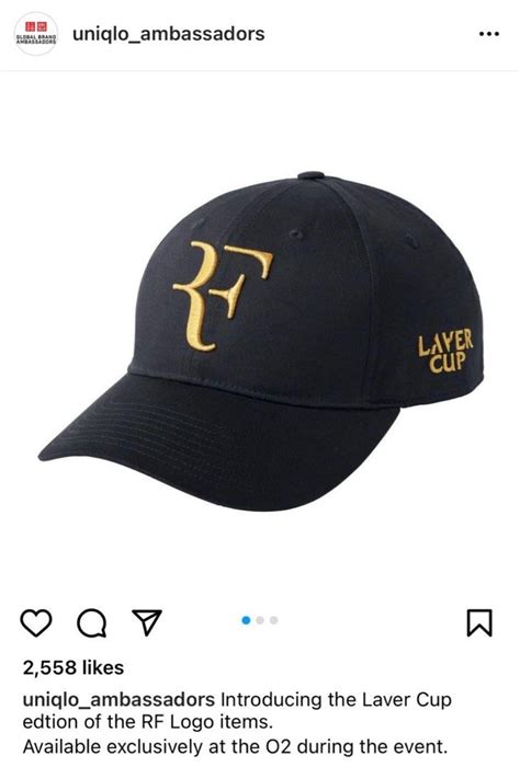 Uniqlo Federer Cap Laver Cup 2022 Limited Edition 運動產品 運動與體育 運動與體育