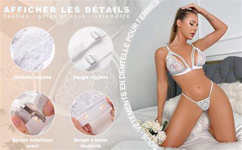 Niwicee Ensemble Sexy Lingerie Feminin Soutiens Gorge Dentelle Sexy G