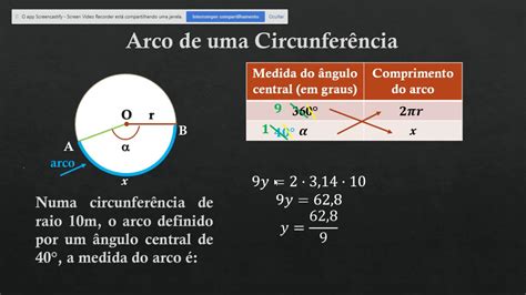 Circunfer Ncia E C Rculo Medida Do Arco Rea Do Setor Circular E Rea