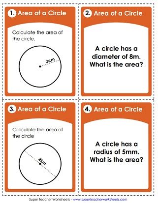 Area of Circles - Worksheets