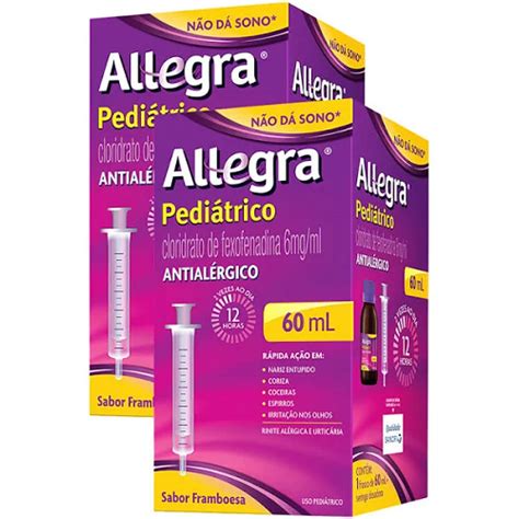 Antial Rgicos Allegra Pedi Trico Mg Ml Sabor Framboesa Suspens O