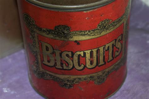 Victorian Large Biscuit Tin C1900s Traditional Red And Gold Etsy Uk