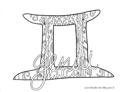 Gemini Zodiac Signs Colors Gemini Color Coloring Pages