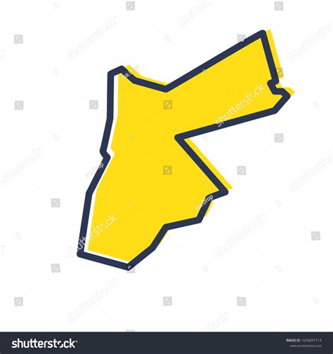 Stylized Simple Yellow Outline Map Jordan Stock Vector Royalty Free