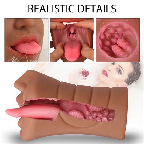 Oral Sex Toys Artificial Vagina Real Pussy Rubber Male Masturbator Face