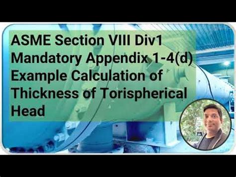 calculation  thickness  torispherical head youtube