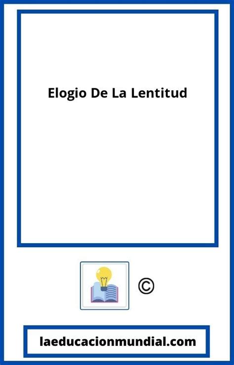 Elogio De La Lentitud Pdf