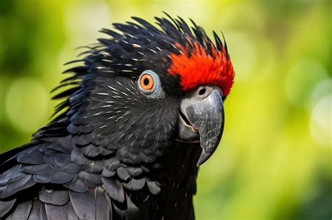 Premium AI Image | A Beautful Red Tailed Black Cockatoo