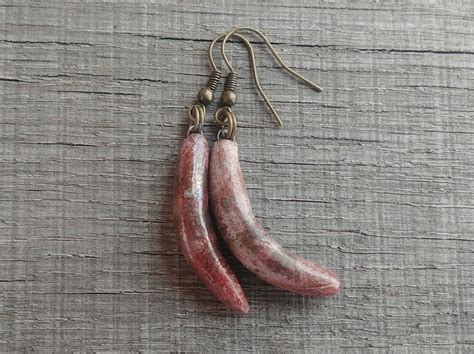 Ceramic Spike Earrings Artisan Raku Pottery Earrings Ooak Etsy