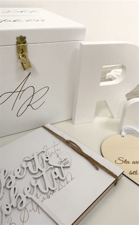 Set Porta Buste Album Guestbook Cake Topper Iniziali Creativelab