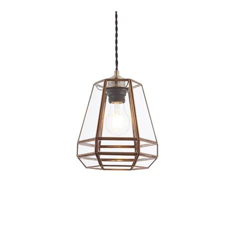 Antique Brass And Clear Glass Easy Fit Pendant Shade Lighting Company