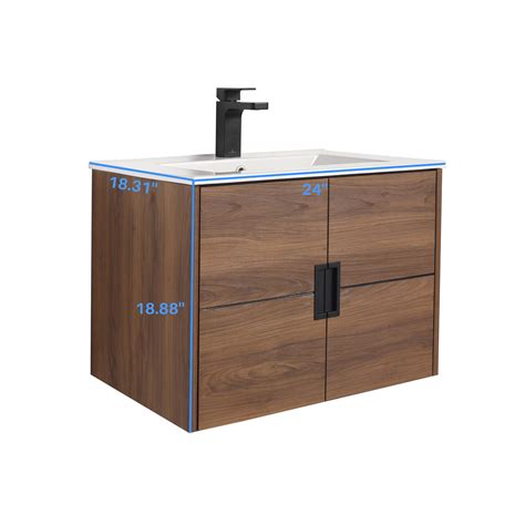 Ebern Designs Leonia 24" Wall-Mounted Bathroom Vanity with Sink