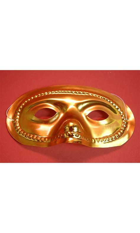 Mettalic Half Mask Gold Pkg12