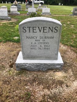 Nancy Elizabeth Nannie Durham Stevens 1862 1945 Memorial Find A Grave