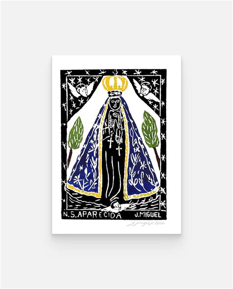 Nossa Senhora Aparecida J Miguel Xilogravura Assinada