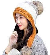 HUAMULAN Women Winter Sherpa Cover Ears Beanie Hat Earflap Peruvian